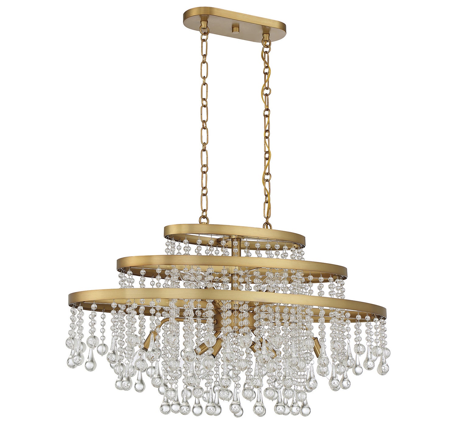 Lustre Luna Ten Light en laiton chaud