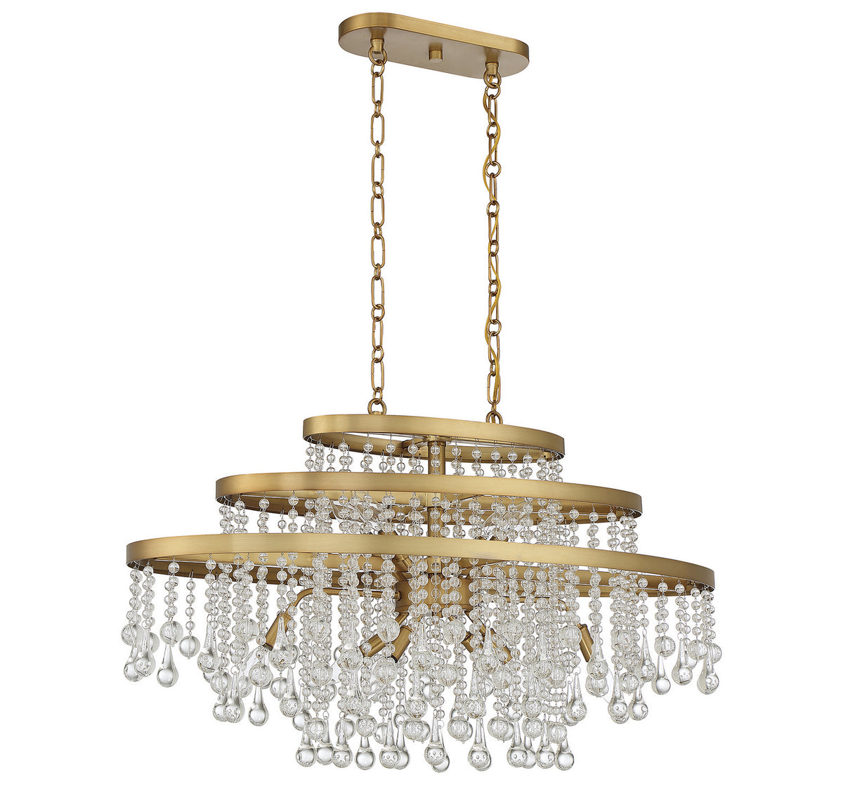 Lustre Luna Ten Light en laiton chaud