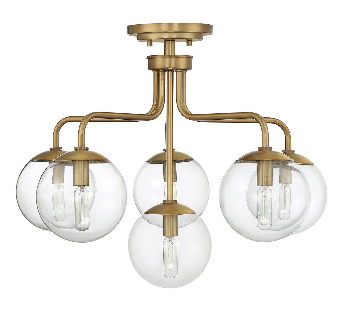 Marco Six Light Semi-Flush Mount in Warm Brass