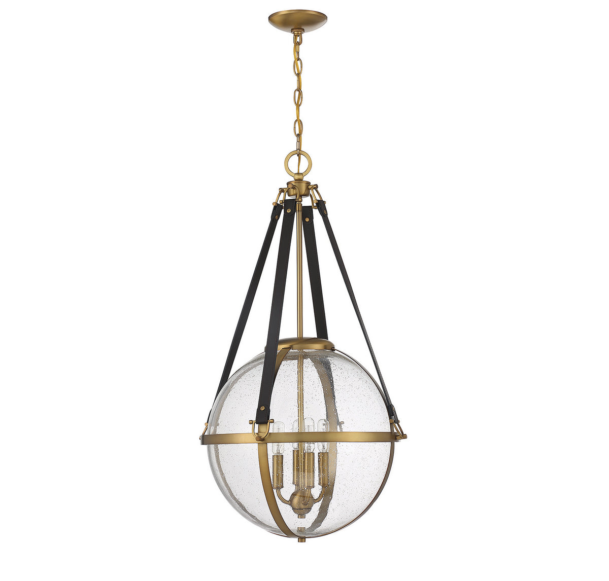 Bozeman Four Light Pendant in Warm Brass