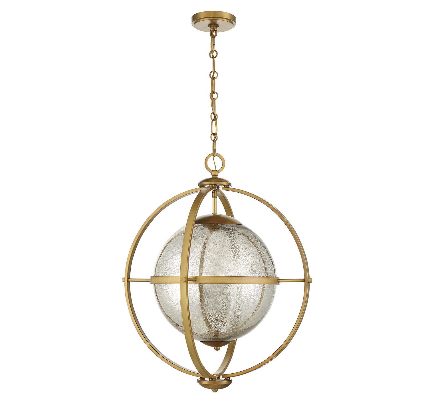 Suspension Pearl trois lumières en laiton chaud