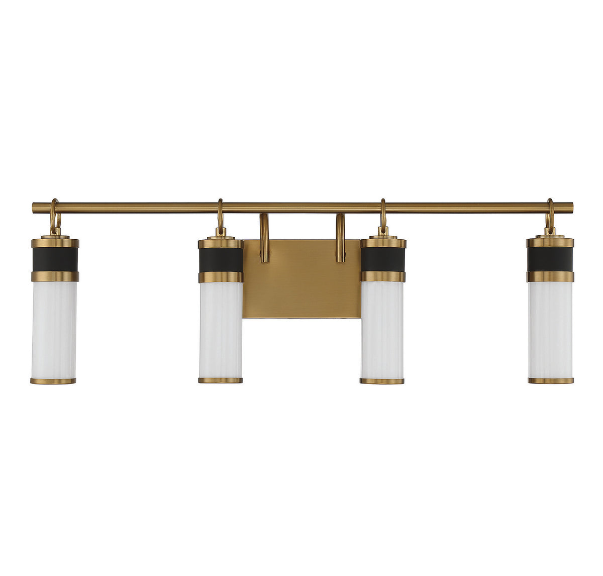 Abel LED Bathroom Vanity in Matte Black w/Warm Brass