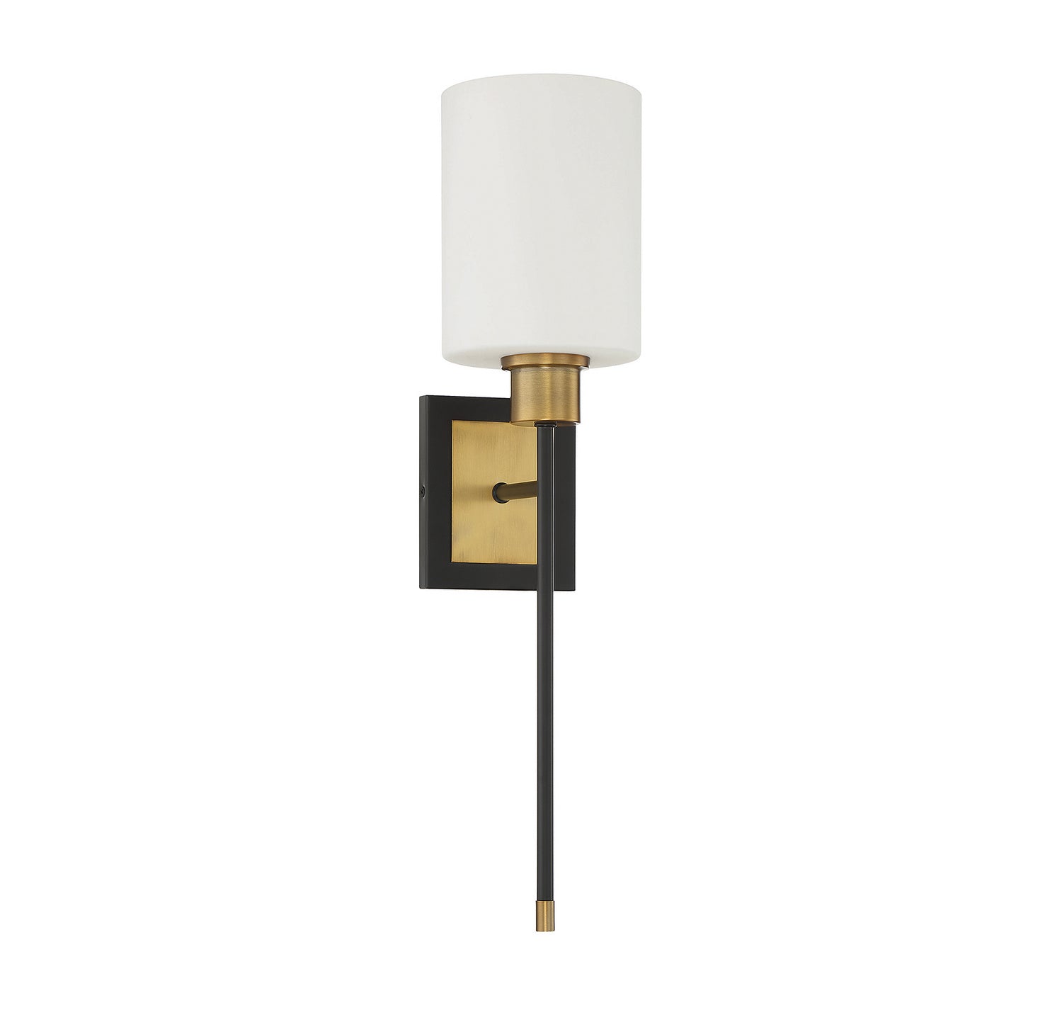 Applique murale Alvara à une lumière, noir mat avec accents laiton chaud