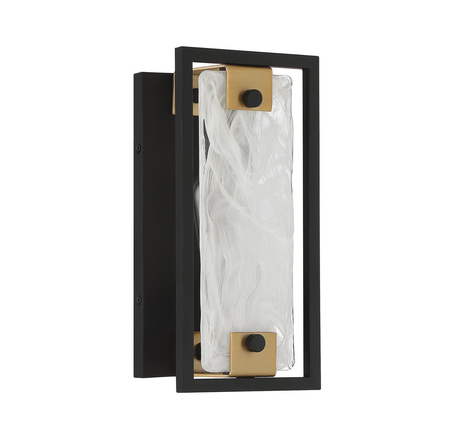 Hayward One Light Wall Sconce in Matte Black with Warm Brass Accents