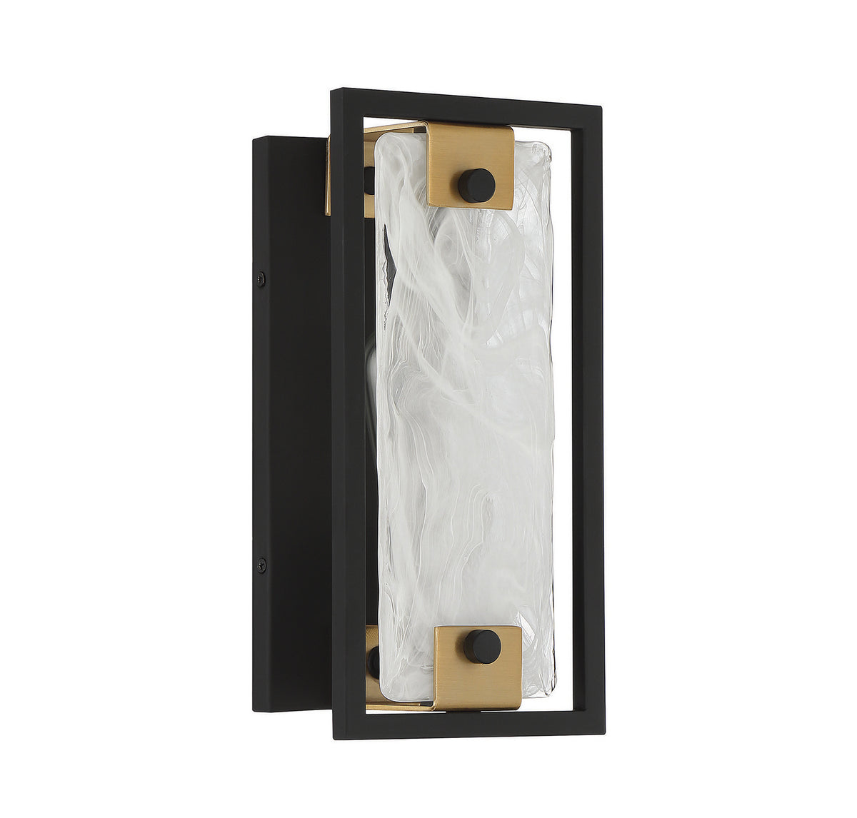 Hayward One Light Wall Sconce in Matte Black w/Warm Brass