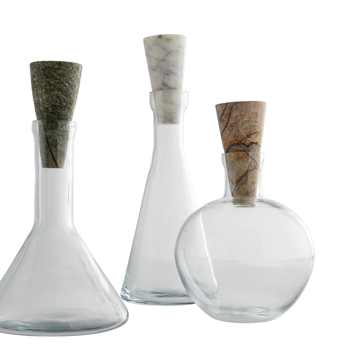 Oaklee Decanters, Set of 3 in Clear