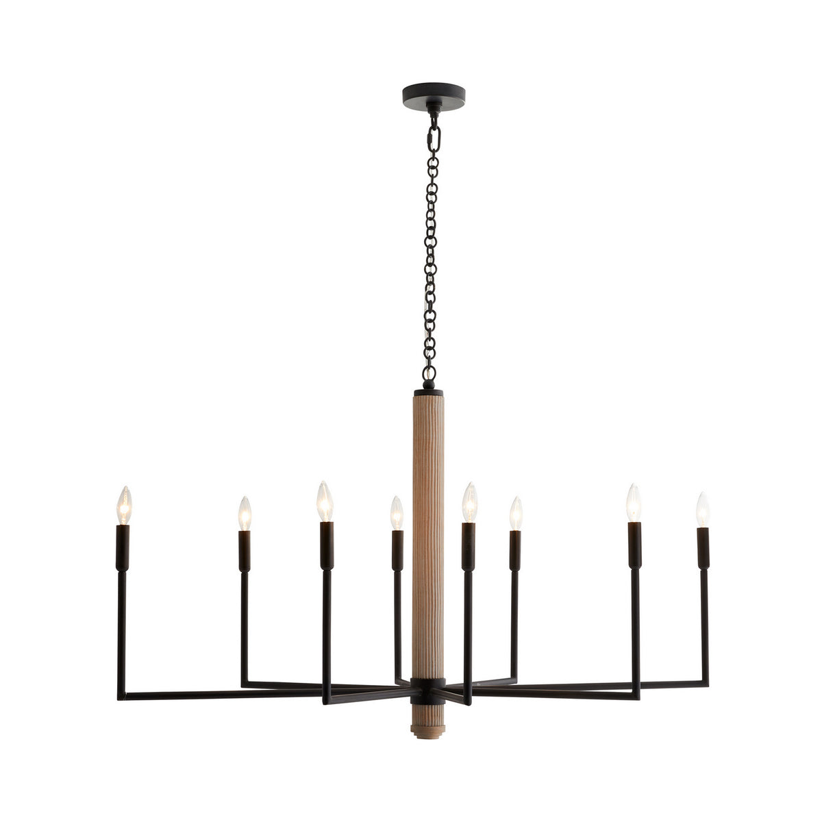 Orlando Eight Light Chandelier in Blackened Iron