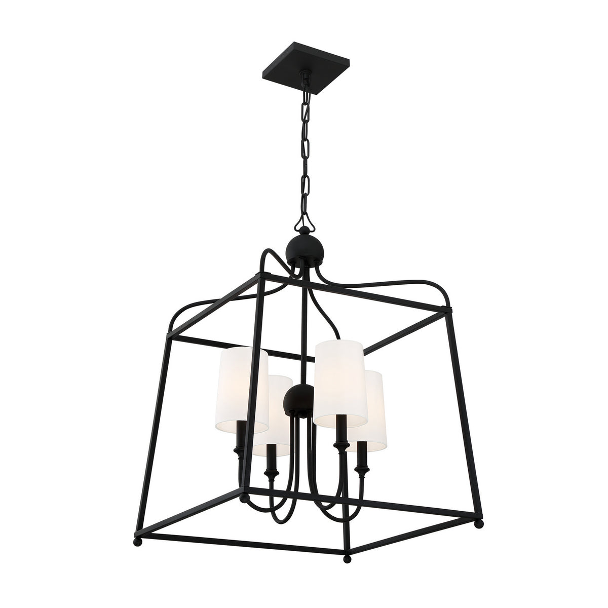 Sylvan Four Light Chandelier in Black Forged