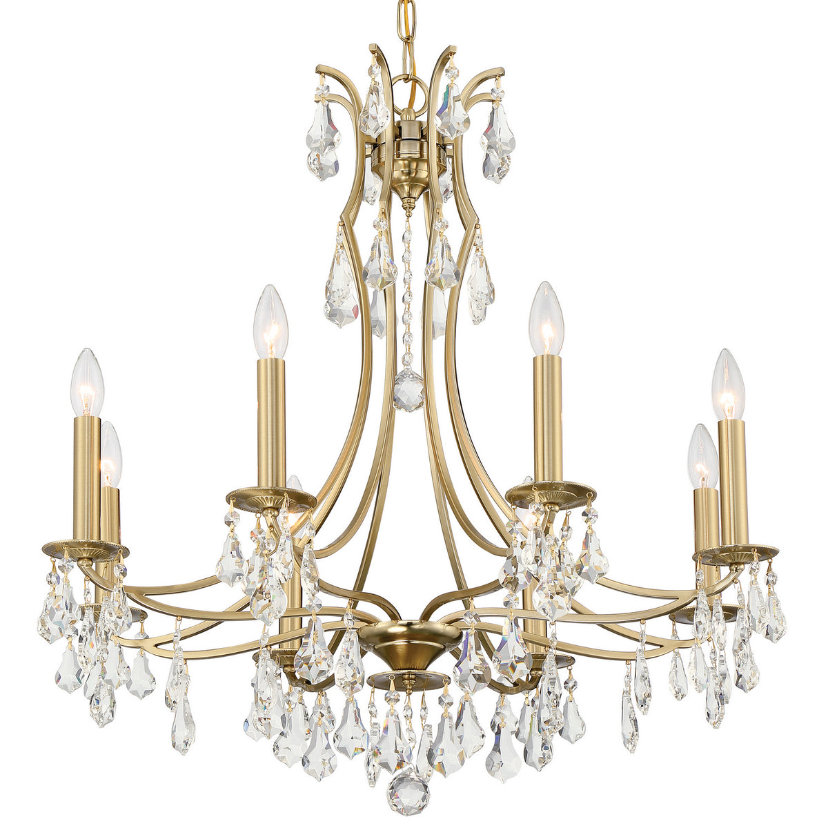 Cedar Eight Light Chandelier in Vibrant Gold