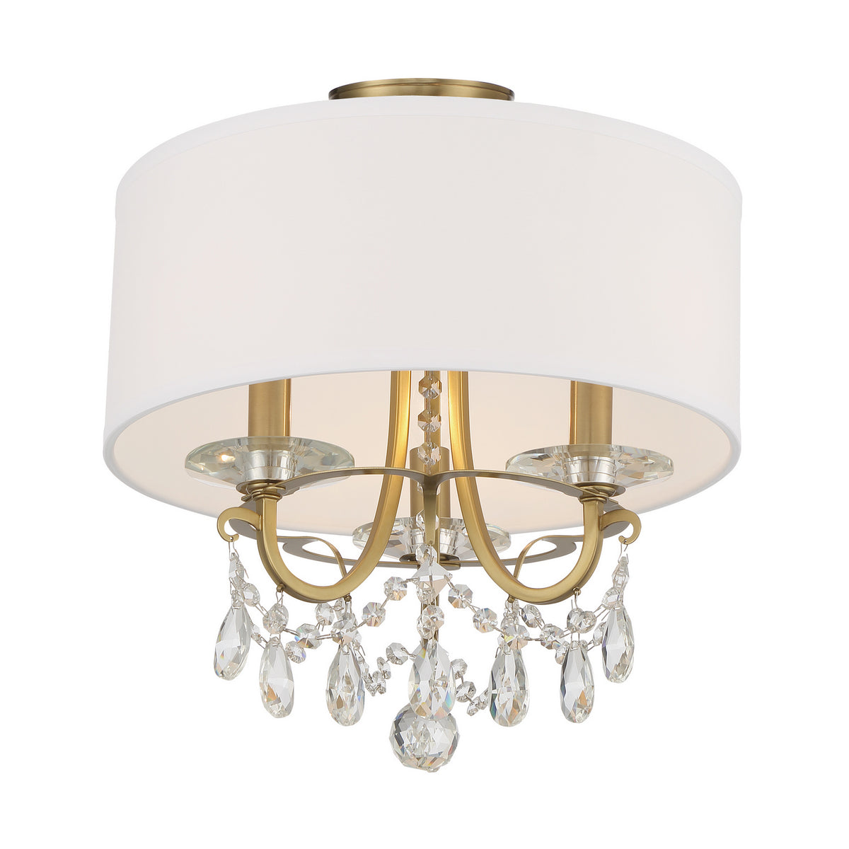 Othello Three Light Semi Flush Mount in Vibrant Gold