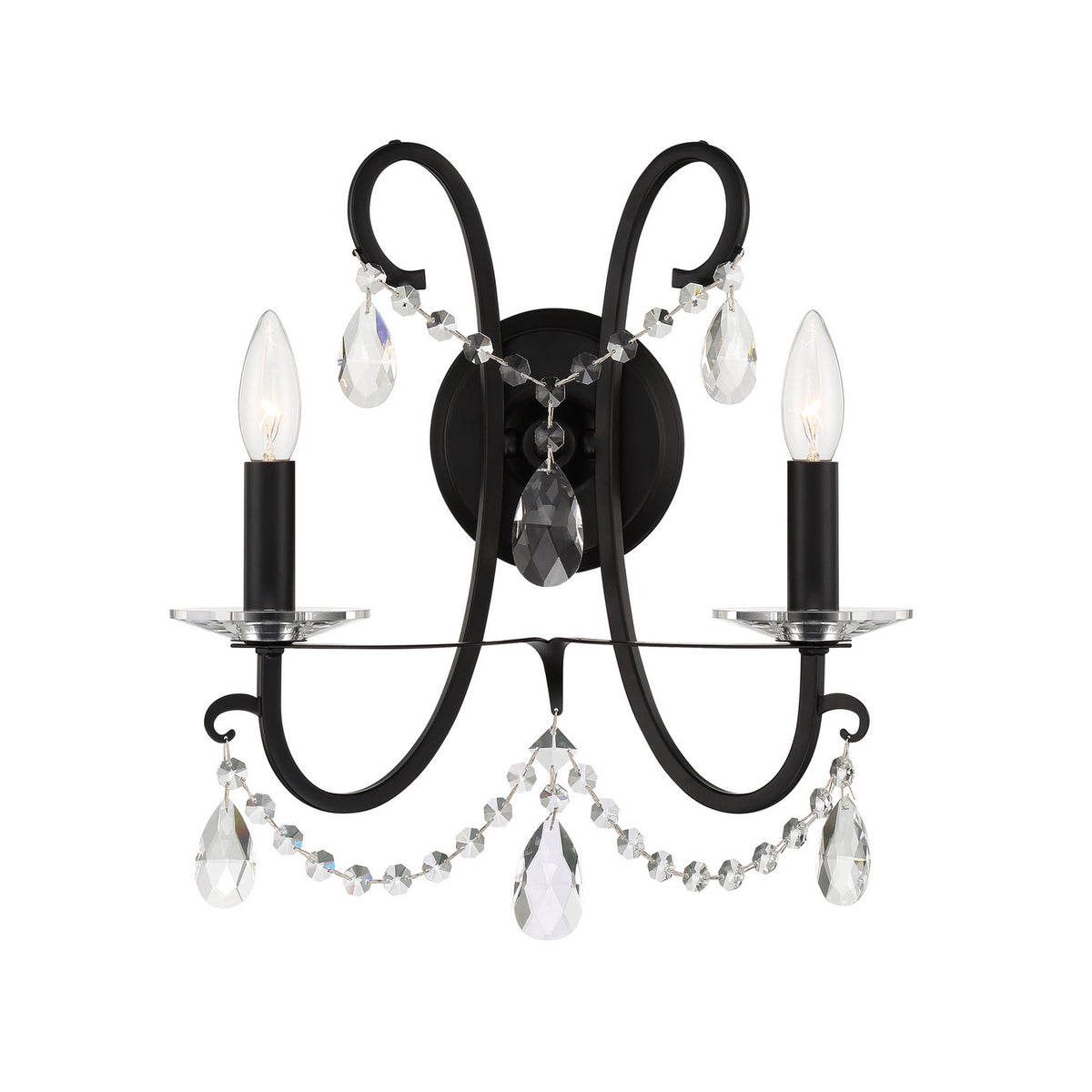 Othello Two Light Wall Sconce in Matte Black