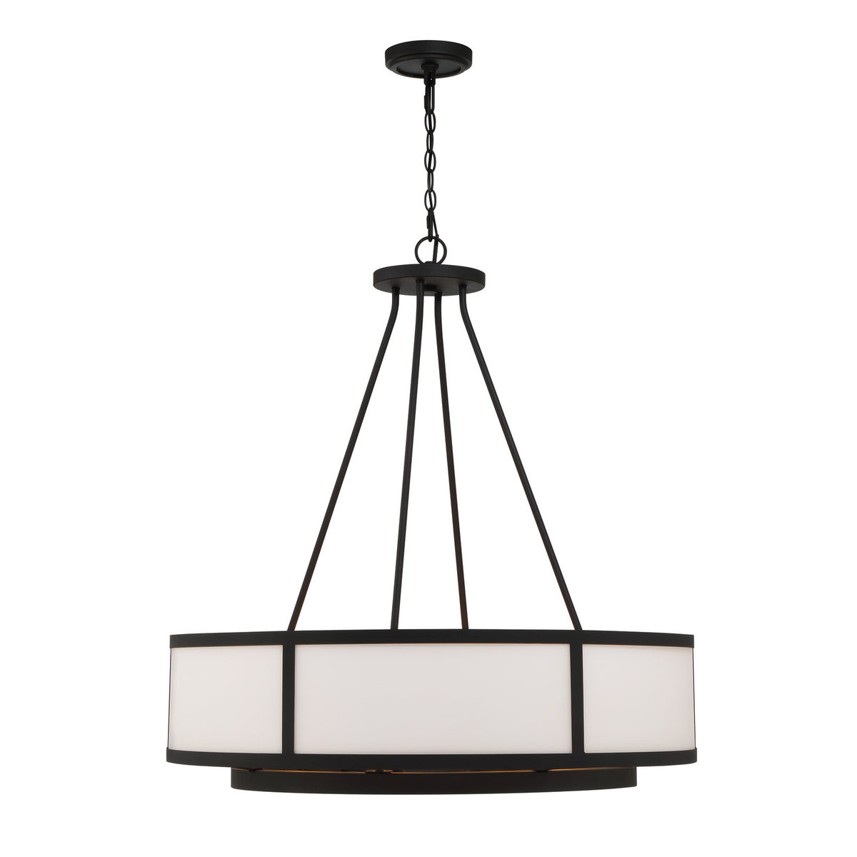 Bryant Eight Light Chandelier in Black Forged