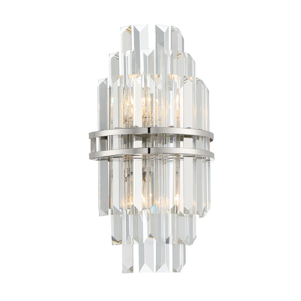 Hayes Two Light Wall Sconce in Polished Nickel