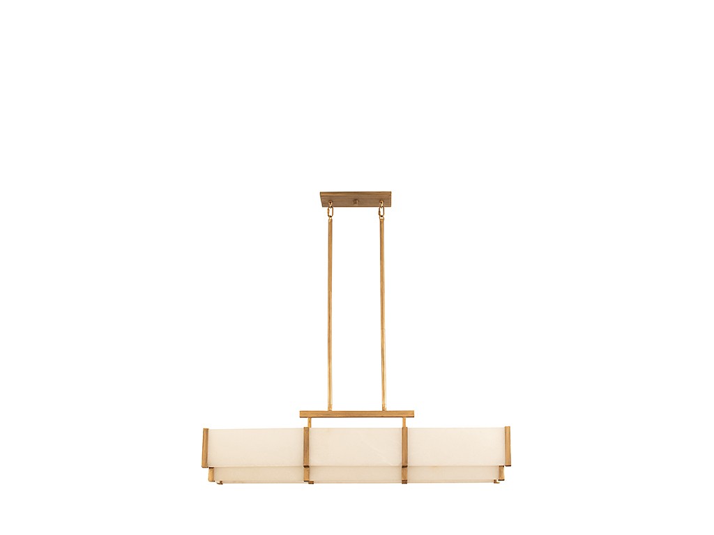Orleans Five Light Linear Chandelier in Distressed Gold