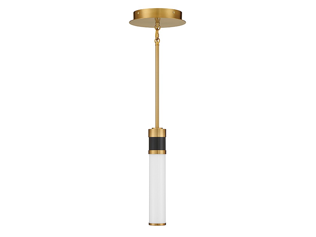 Mini-suspension Abel noir mat avec accents en laiton chaud