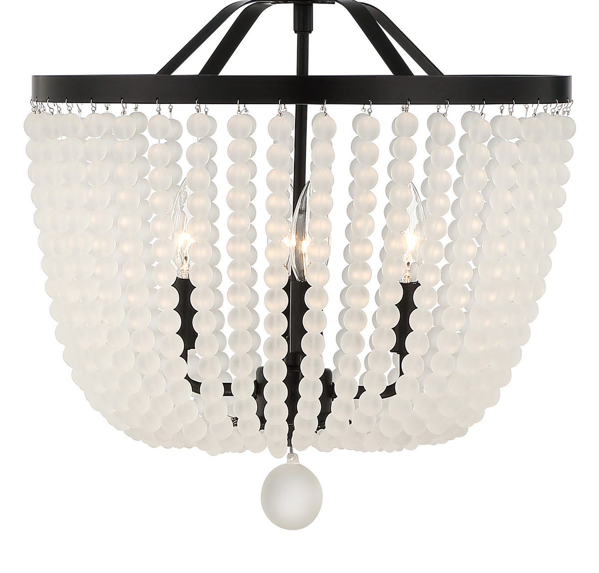 Rylee Four Light Semi Flush Mount in Matte Black