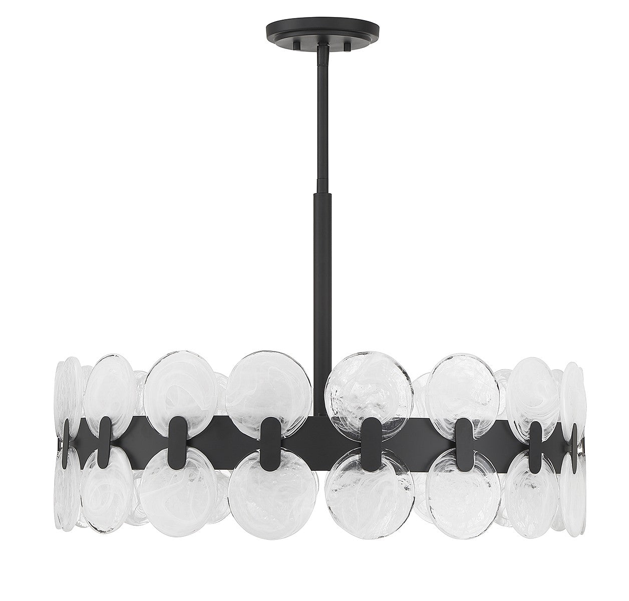 Boca Six Light Chandelier in Matte Black