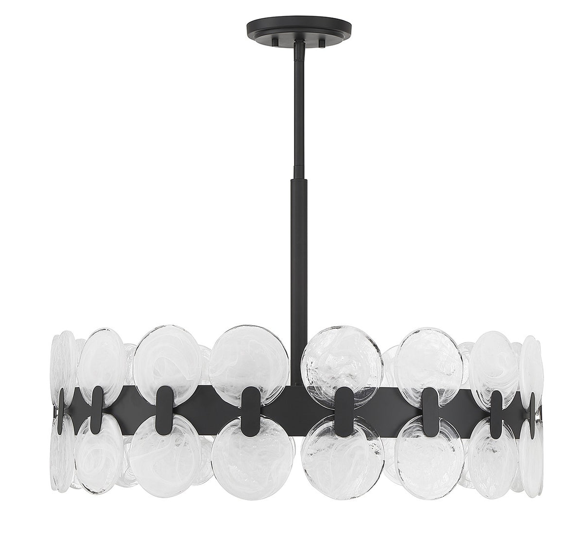 Boca Six Light Chandelier in Matte Black