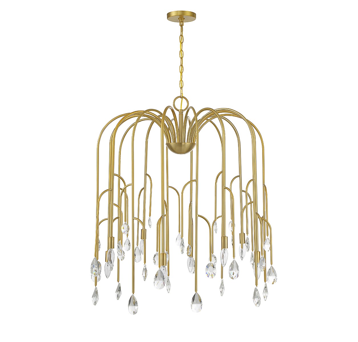 Lustre Anholt à huit lumières en laiton noble