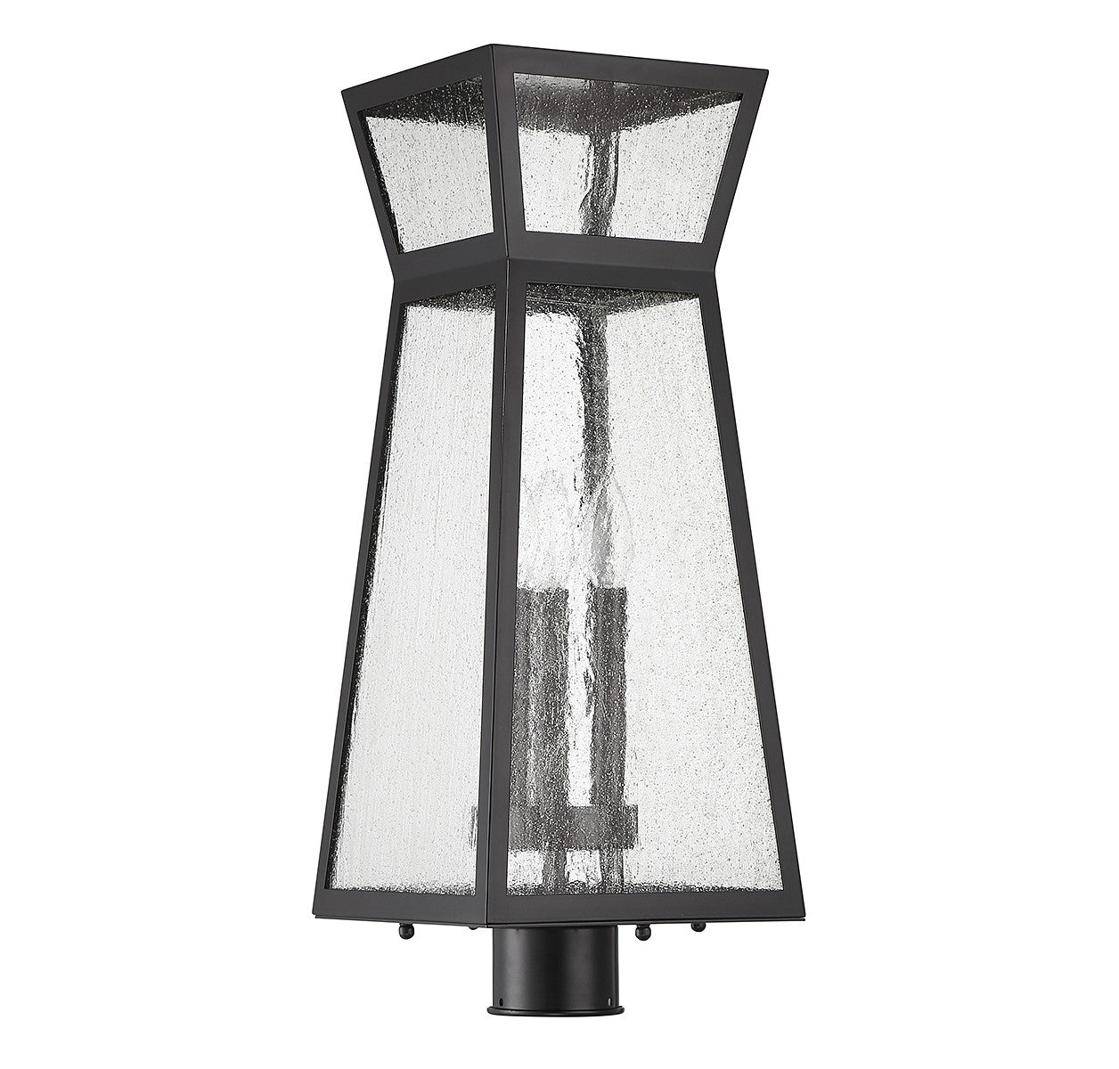 Millford Three Light Outdoor Post Lantern in Matte Black
