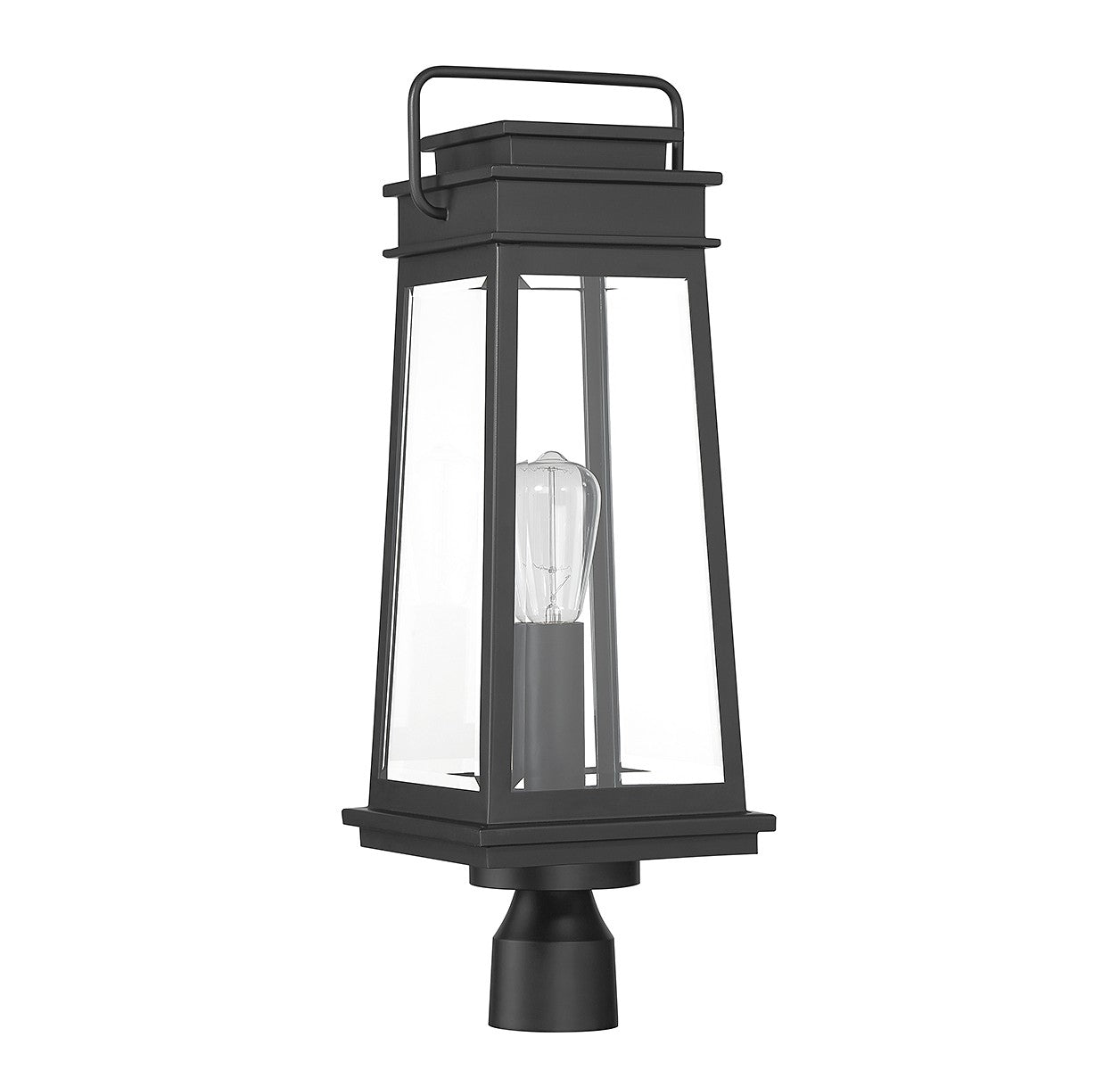Boone One Light Outdoor Post Lantern in Matte Black