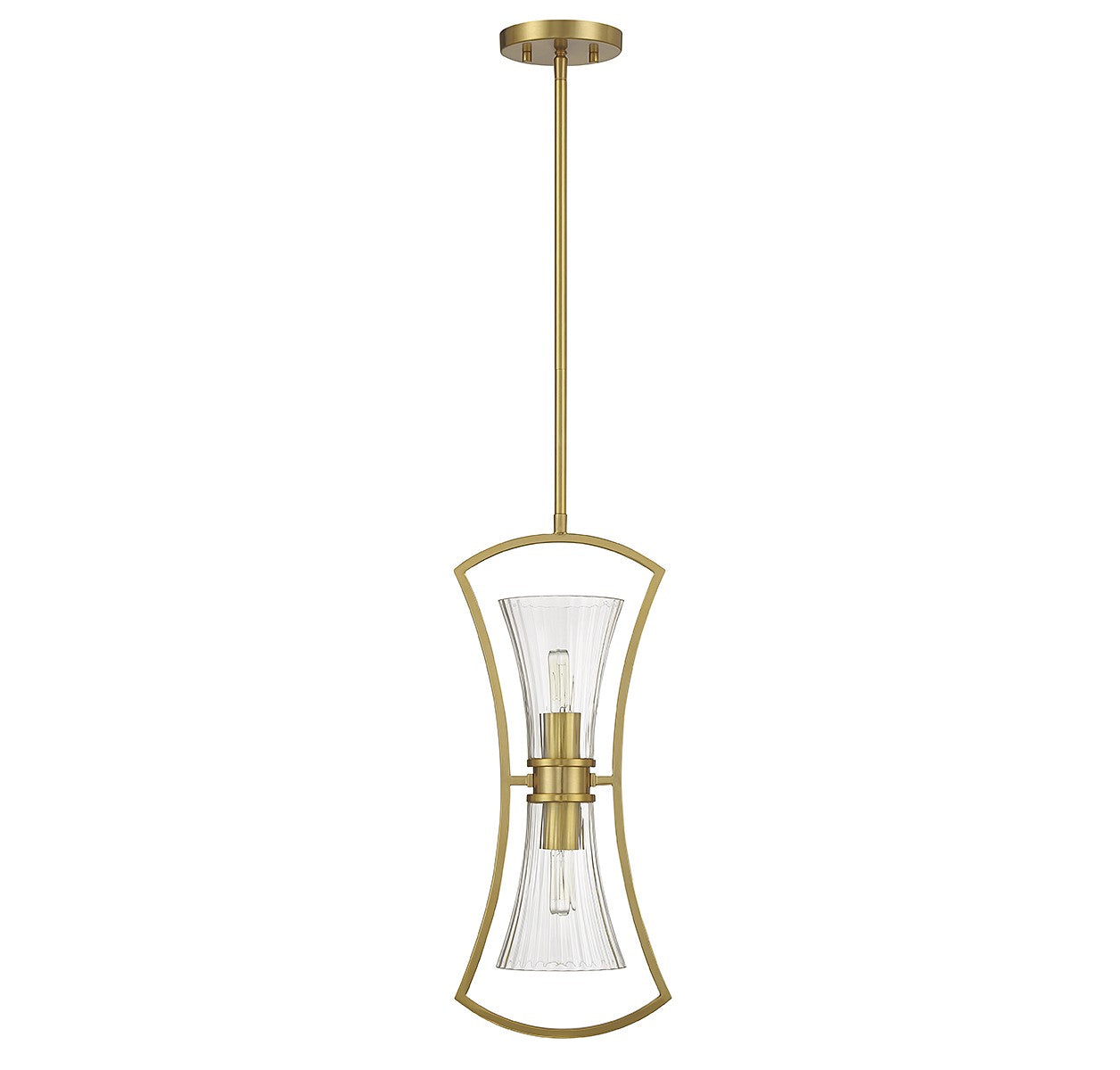 Bennington Two Light Pendant in Warm Brass
