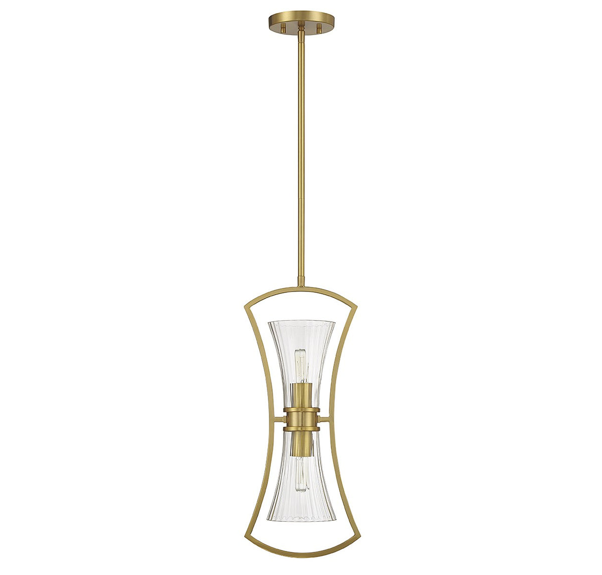 Bennington Two Light Pendant in Warm Brass
