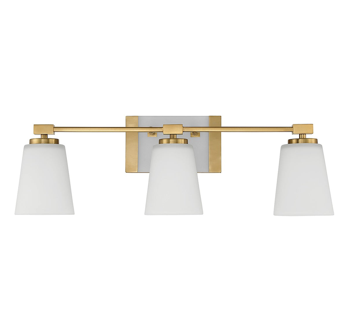 Darby Three Light Bathroom Vanity in Warm Brass