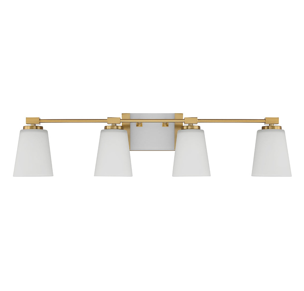 Darby Four Light Bathroom Vanity in Warm Brass