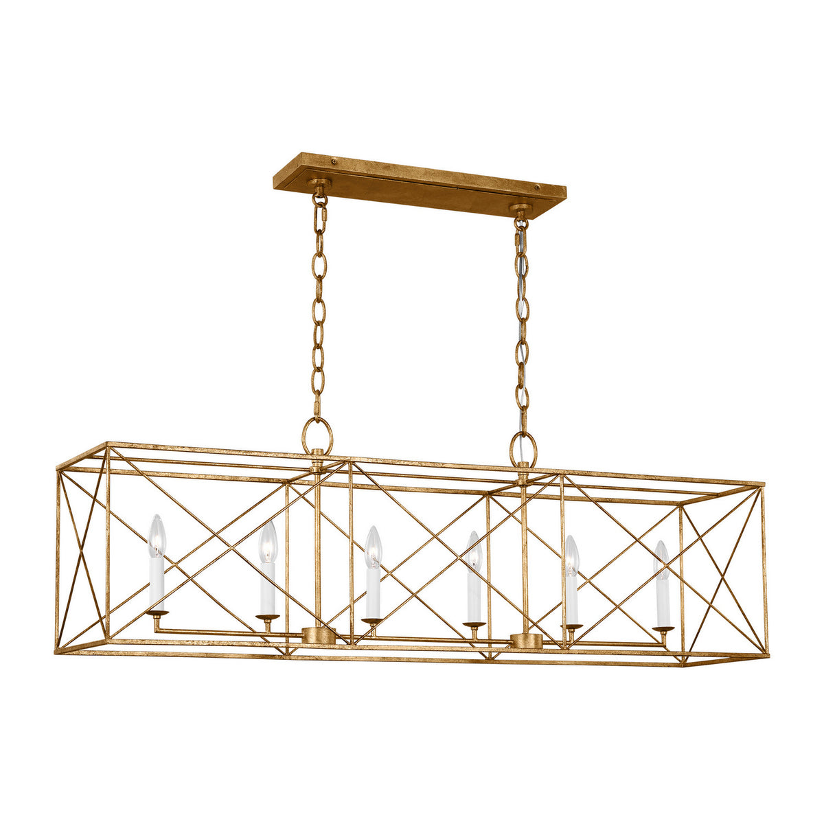 Beatrix Six Light Chandelier in Antique Gild