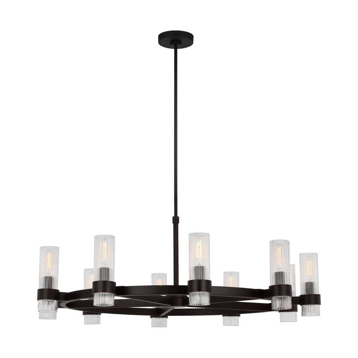 Geneva Eight Light Chandelier in Aged Iron