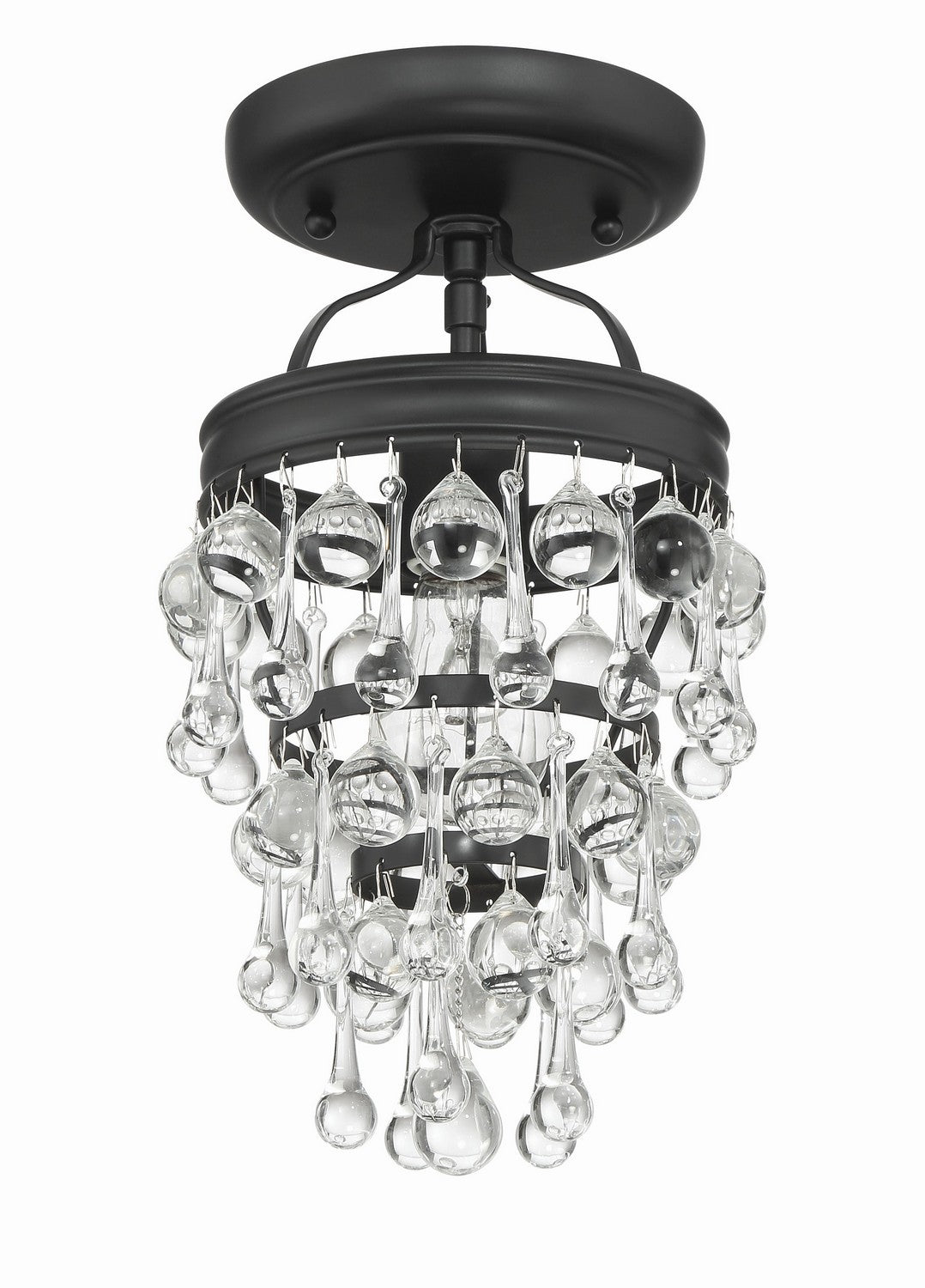 Calypso One Light Semi Flush Mount in Matte Black