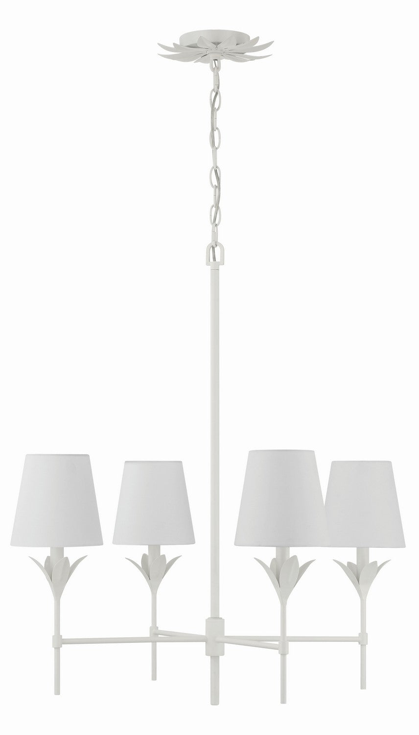 Broche Four Light Chandelier in Matte White