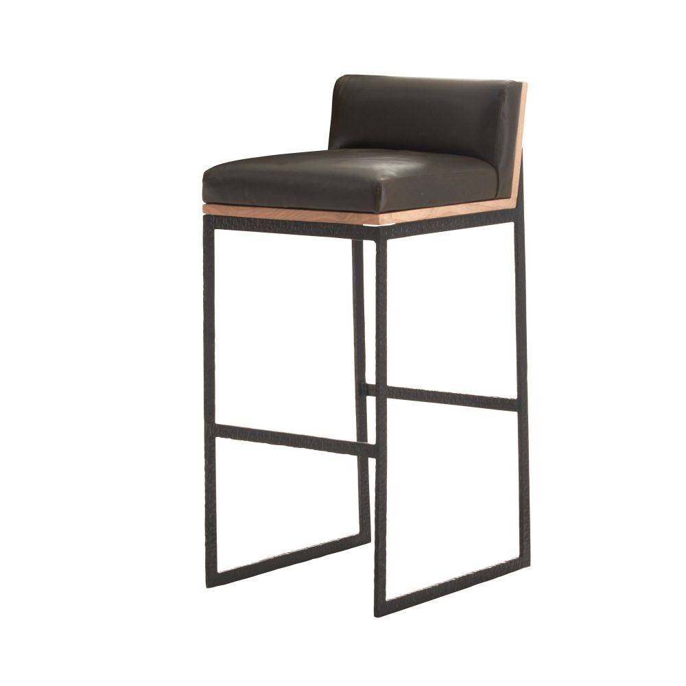 Marmont Bar Stool in Graphite Leather