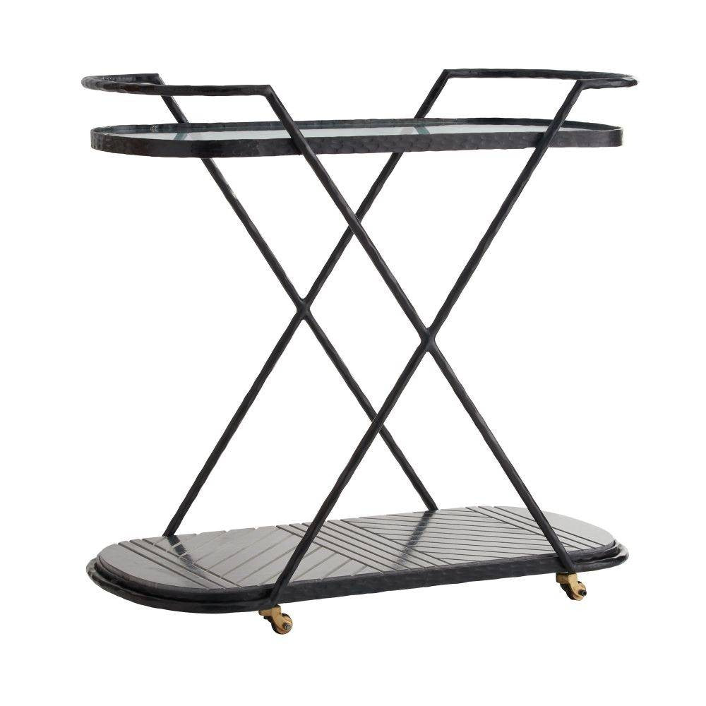 Nakoa Bar Cart in Blackened Iron