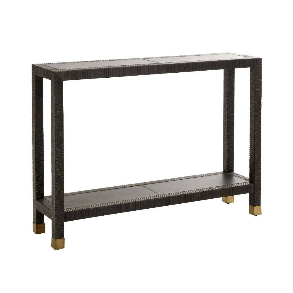 Oswald Console in Graphite Leather