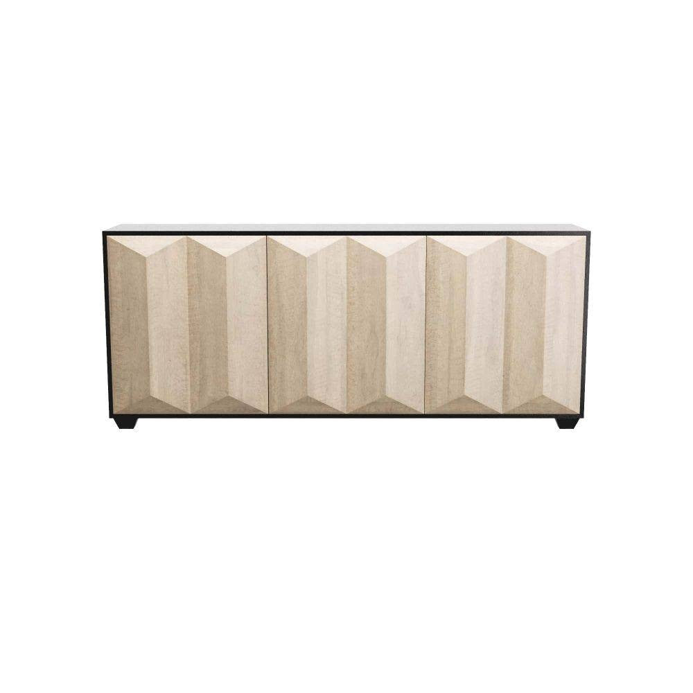 Sapphire Credenza in Chamois Gray Eucalyptus Veneer/Ebony Oak Veneer