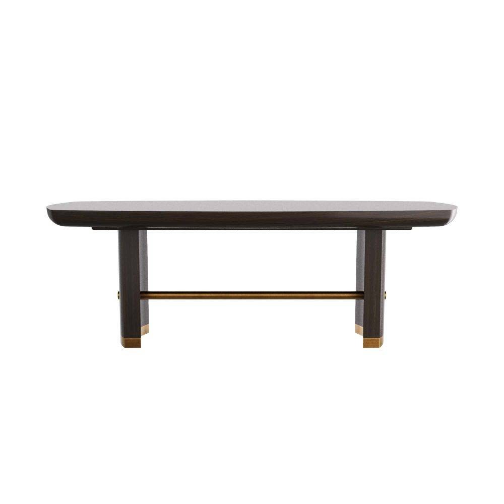 Pembroke Dining Table in Ebony Oak Veneer/Vintage Brass