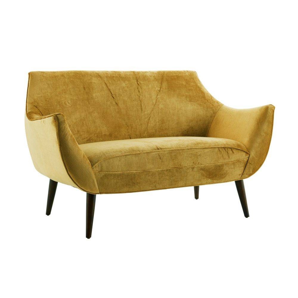 Leandro Settee in Marigold Velvet