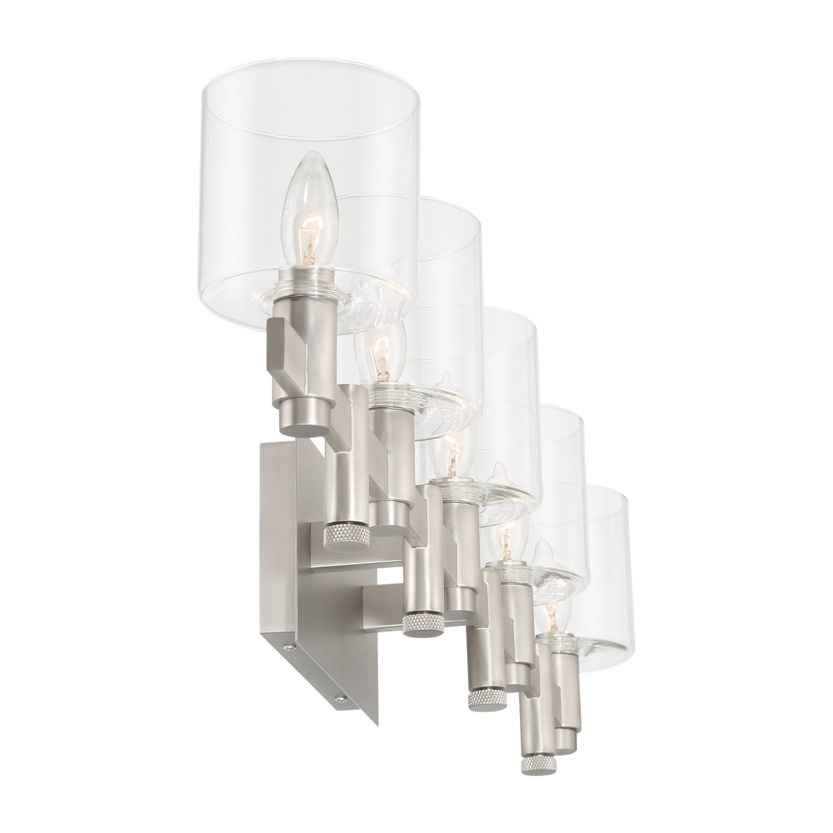 Decato Five Light Vanity in Satin Nickel