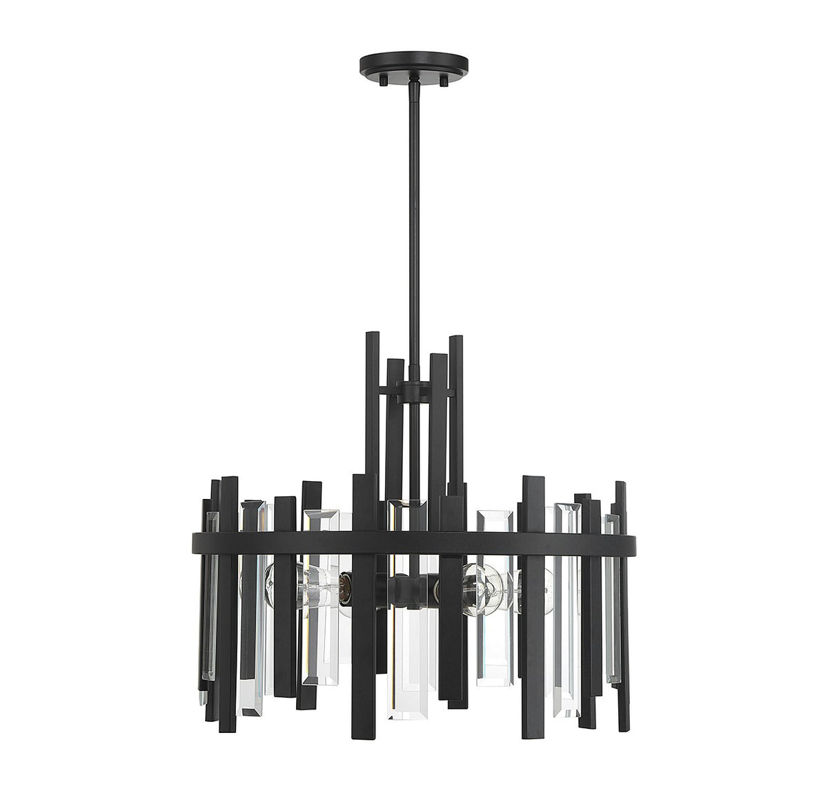 Guillford Four Light Pendant in Matte Black