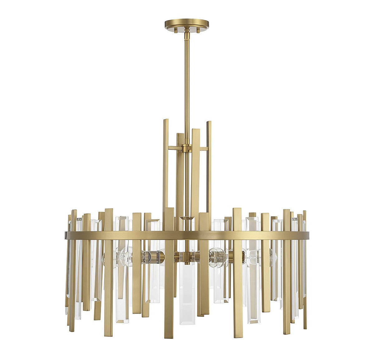 Guillford Six Light Pendant in Warm Brass