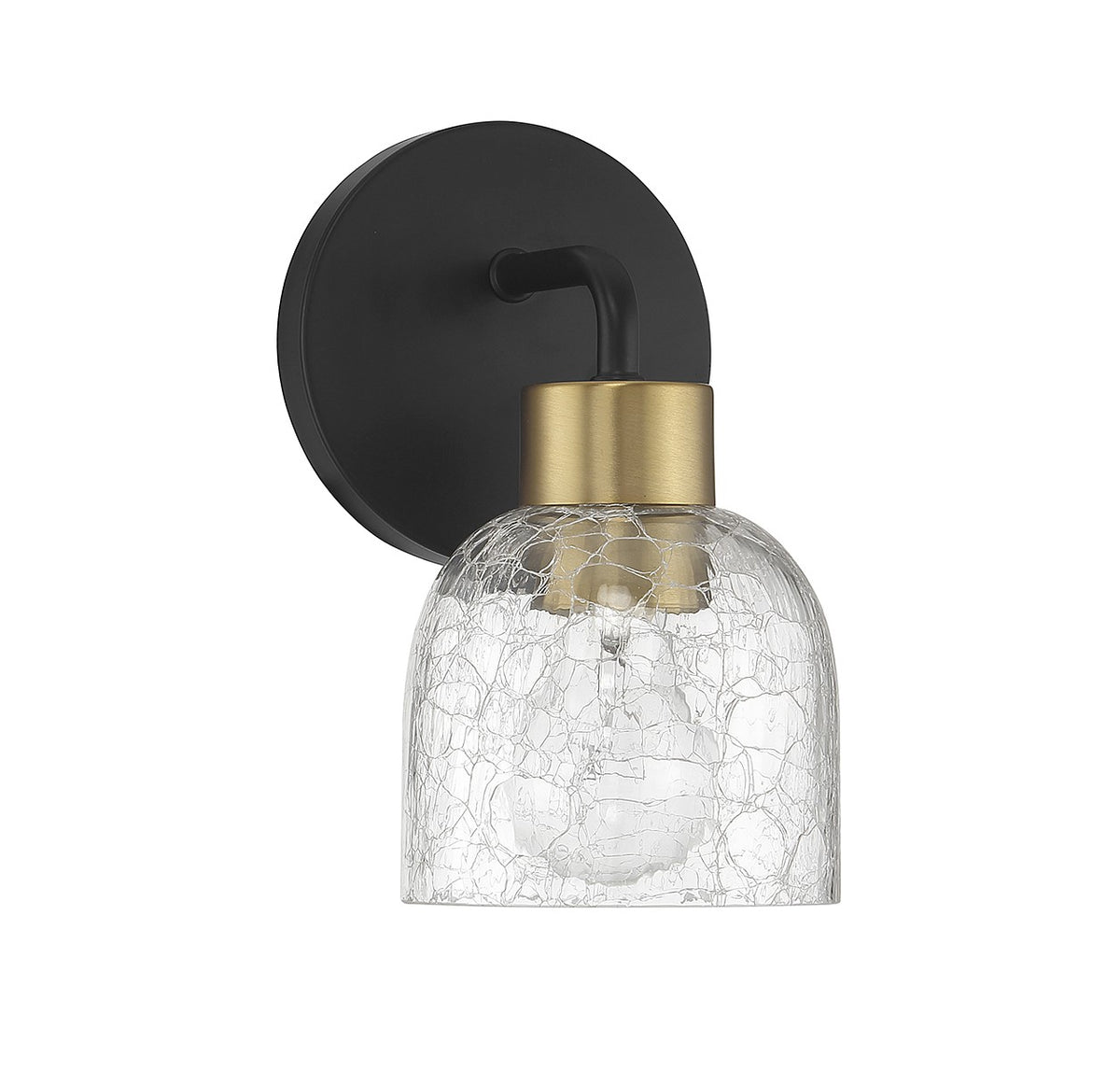 Flagler One Light Wall Sconce in Matte Black w/ Warm Brass
