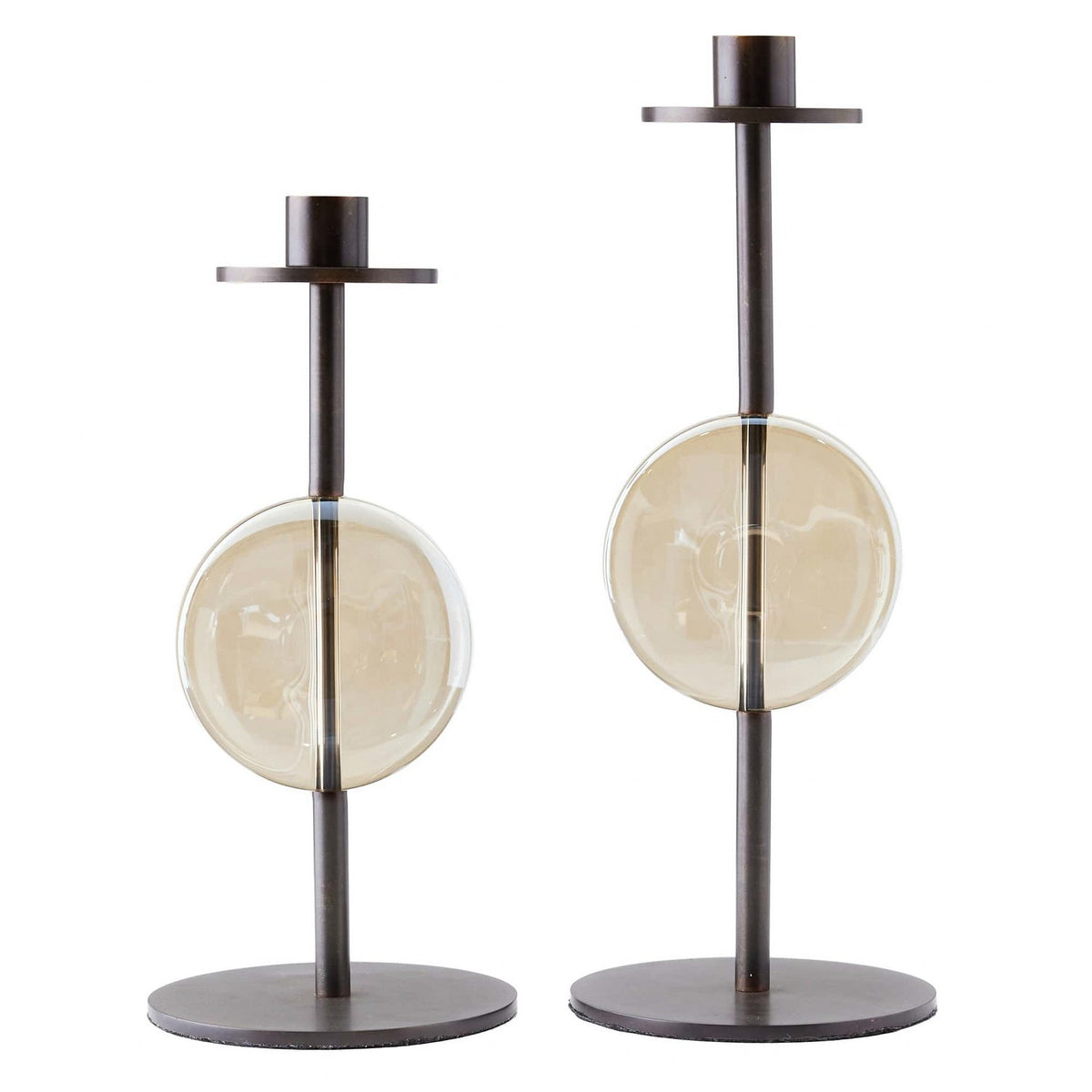 Bougeoirs Terrell, lot de 2, couleur champagne