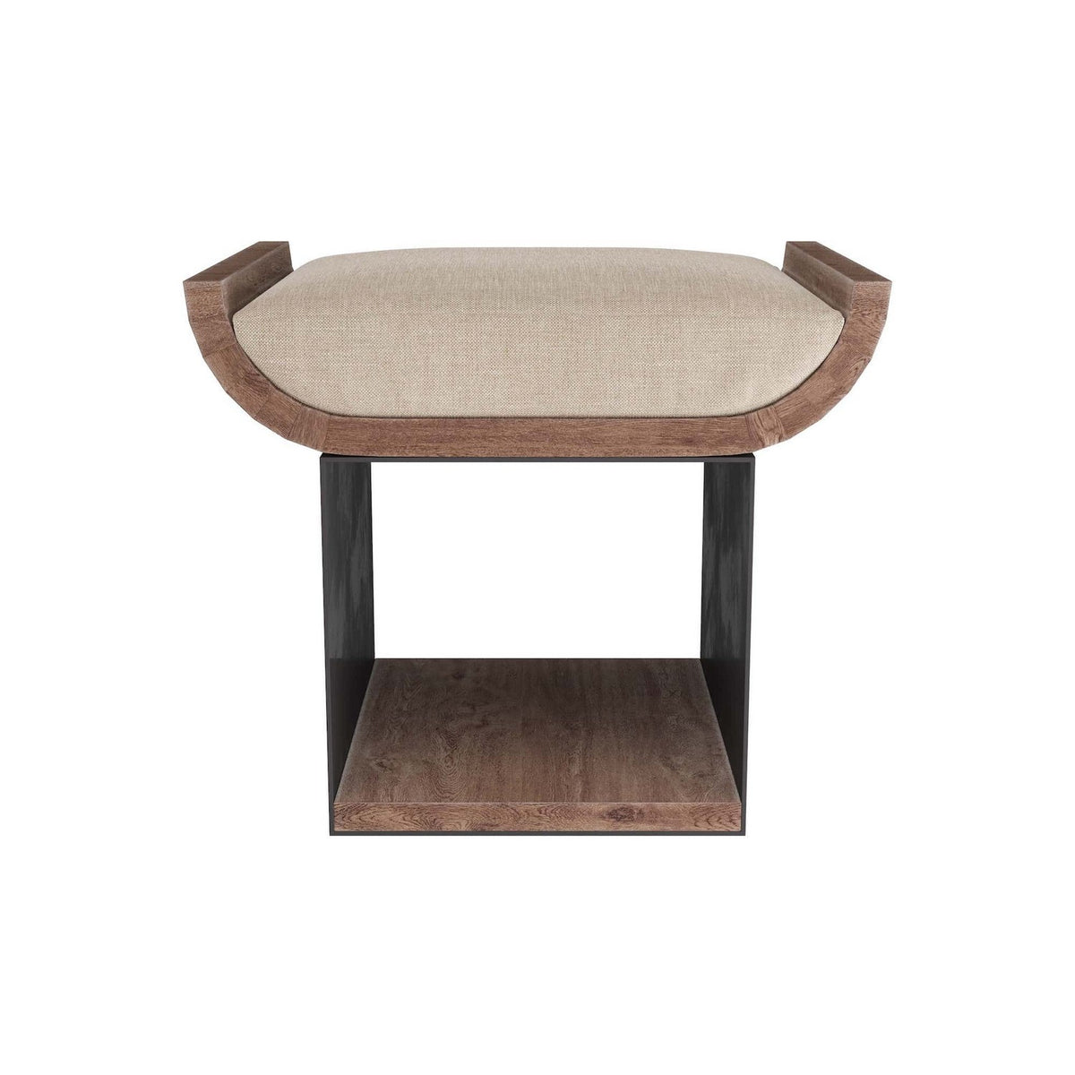 Tabouret Bookstack en lin naturel/bois blanchi/fer gris anthracite
