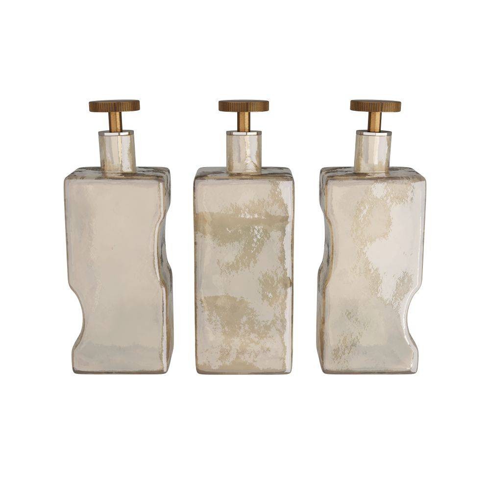 Zerdomo Decanters, Set of 3 in Smoke Luster
