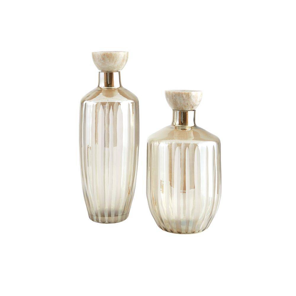 Carafes Arielle, lot de 2, finition fumée
