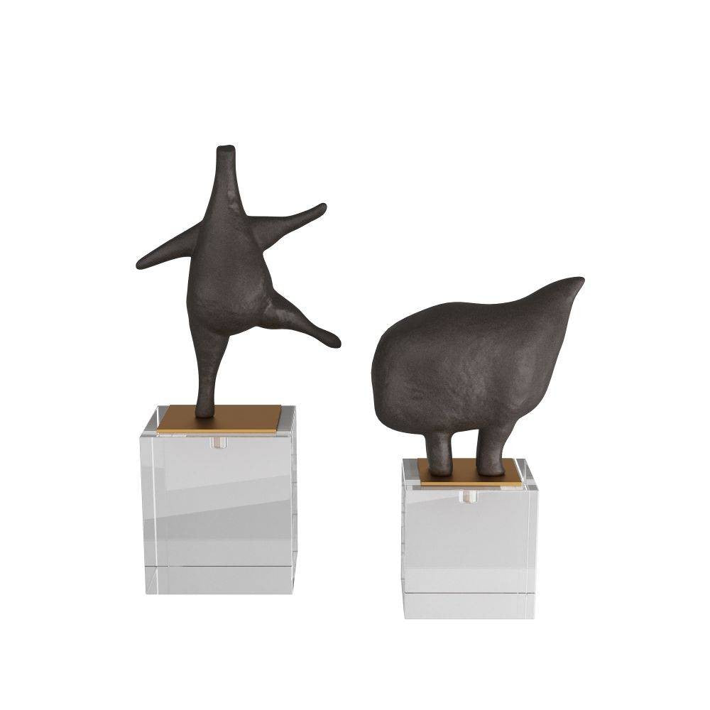 Sculptures Brovinas, lot de 2 en noir
