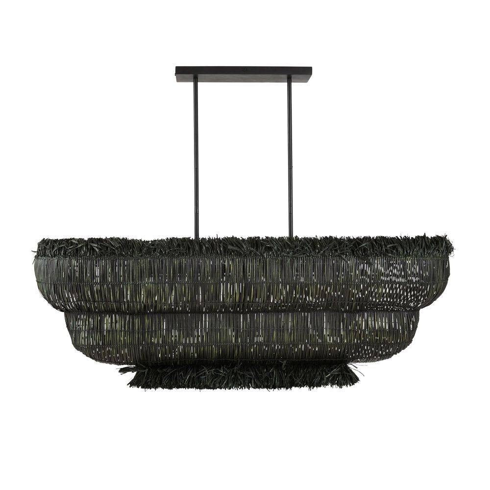 Lustre Yessika en bois teinté gris foncé