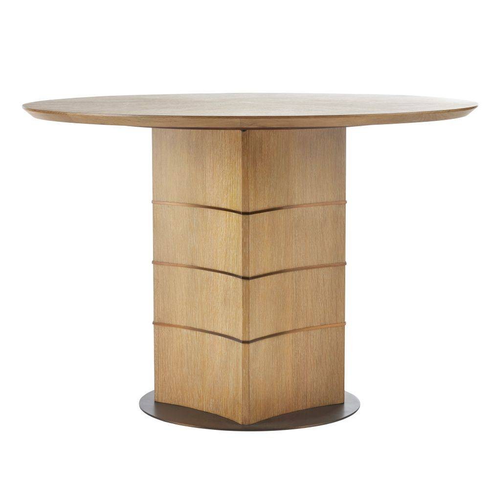 Vetralla Dining Table in Oyster Oak Veneer/Antique Brass